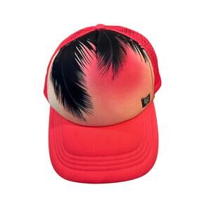 BILLABONG Pink Palm Tree Ball Cap Baseball Hat One size Adult